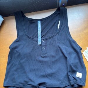 Black Ribbed Tank Top Vuori